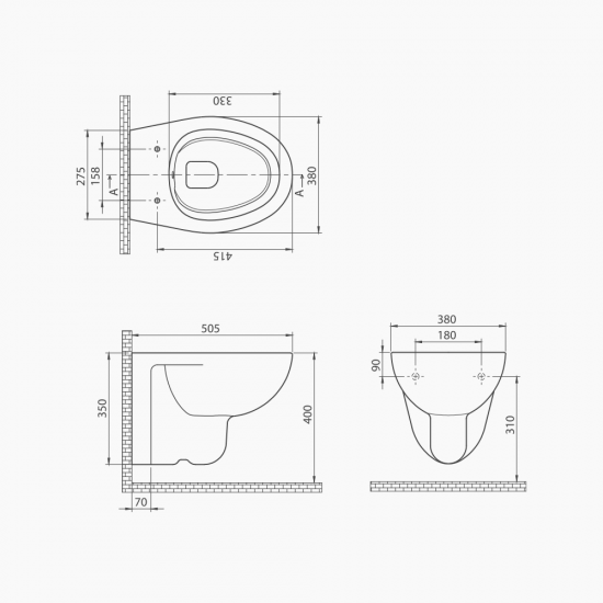 Λεκάνη Κρεμαστή Cerastyle Lila 018400-w με Κάλυμμα Soft Close Πορσελάνης Λευκή Λεκάνη Κρεμαστή Cerastyle Lila 018400-w με Κάλυμμα Soft Close Πορσελάνης Λευκή